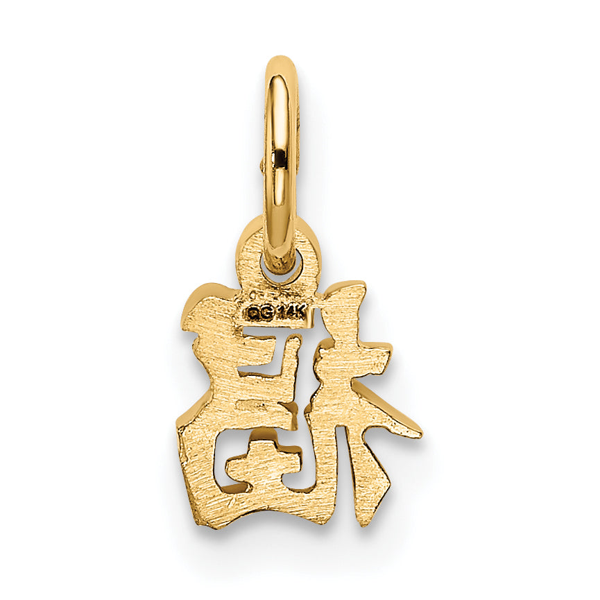 14K Yellow Gold Chinese Symbol Good Luck Charm