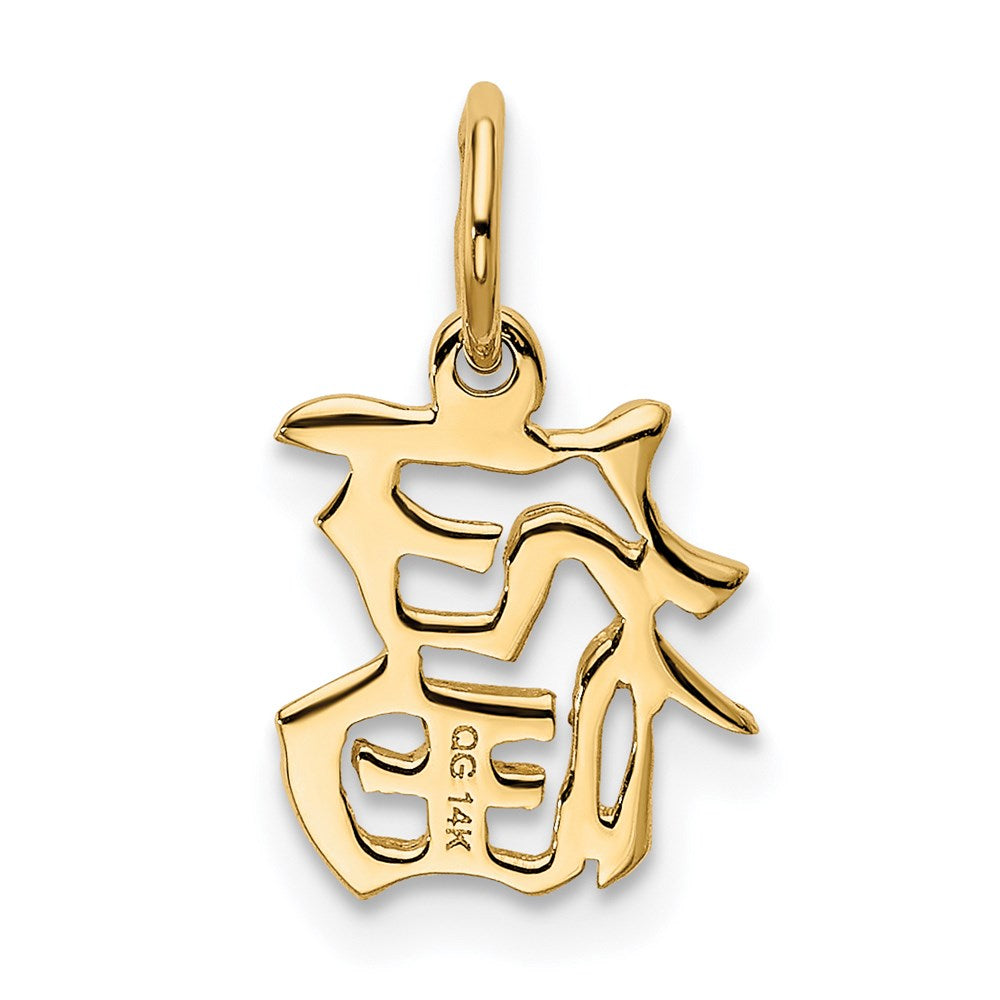 14K Yellow Gold Chinese Symbol Good Luck Charm