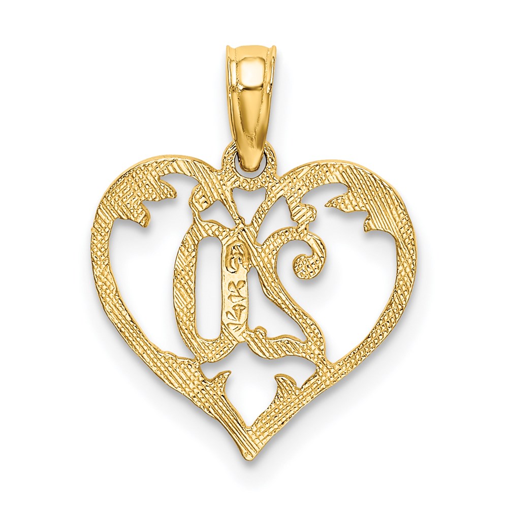 14K Yellow Gold 20 In Heart Charm