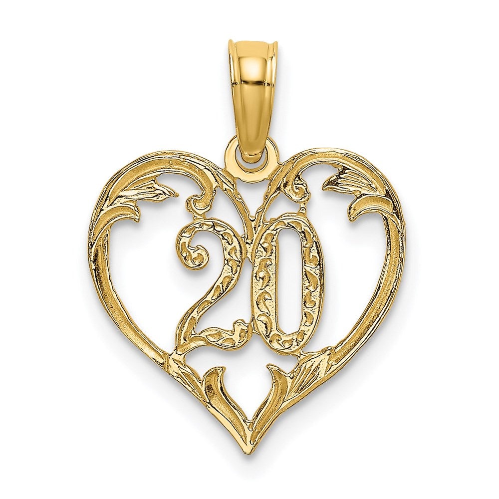 14K Yellow Gold 20 In Heart Charm