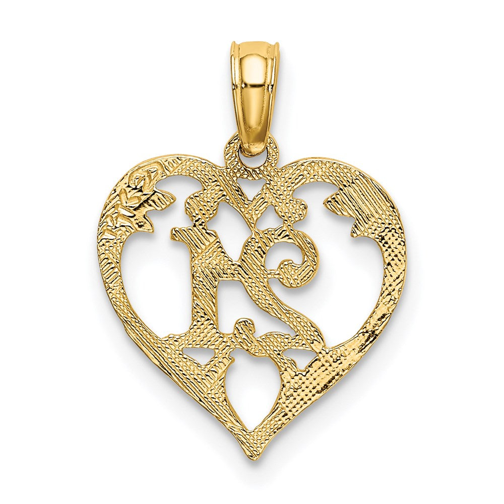 14K Yellow Gold 21 In Heart Charm