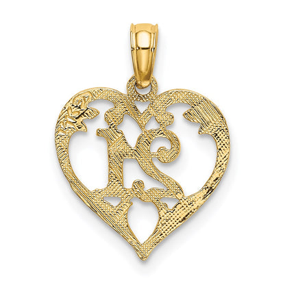 14K Yellow Gold 21 In Heart Charm