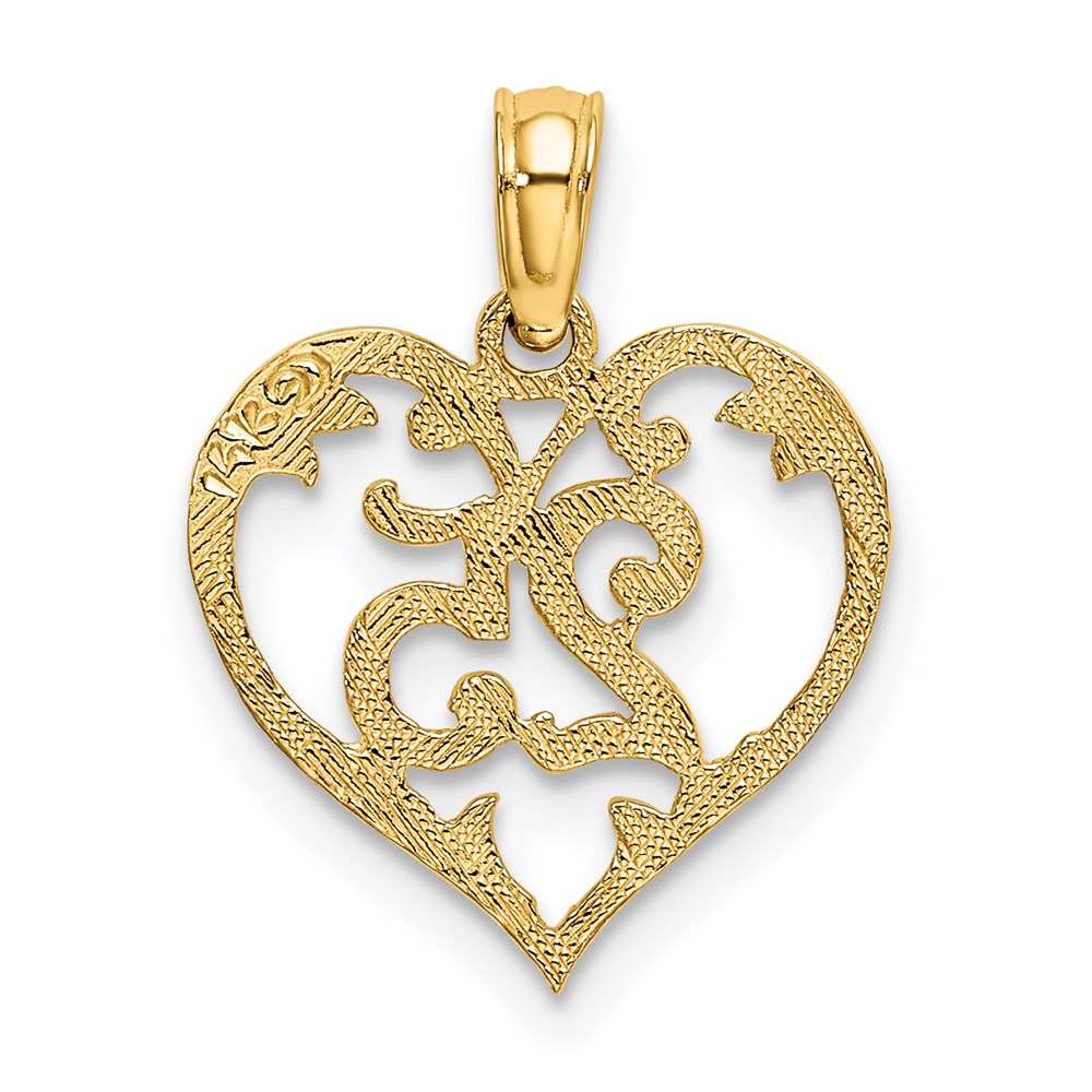 14K Yellow Gold 25 In Heart Charm