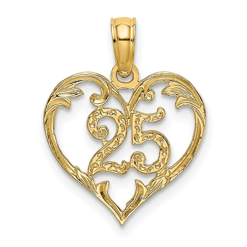 14K Yellow Gold 25 In Heart Charm