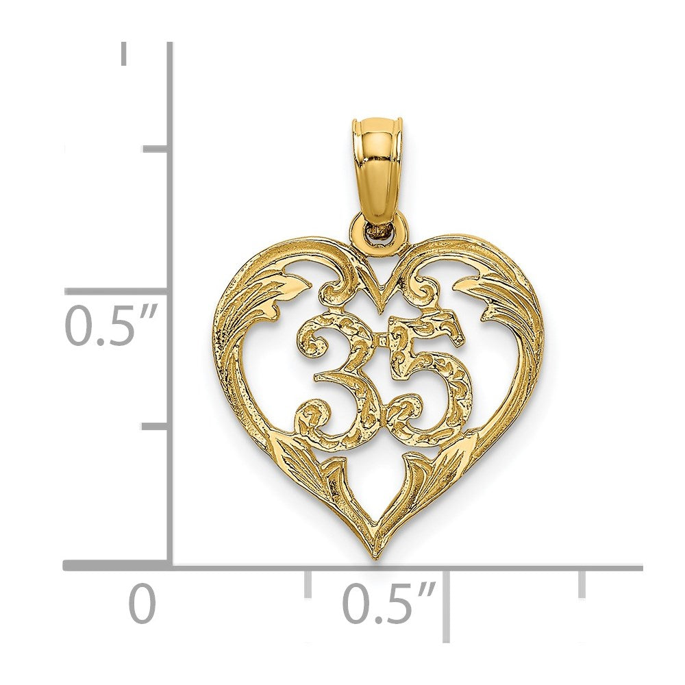 14K Yellow Gold 35 In Heart Charm