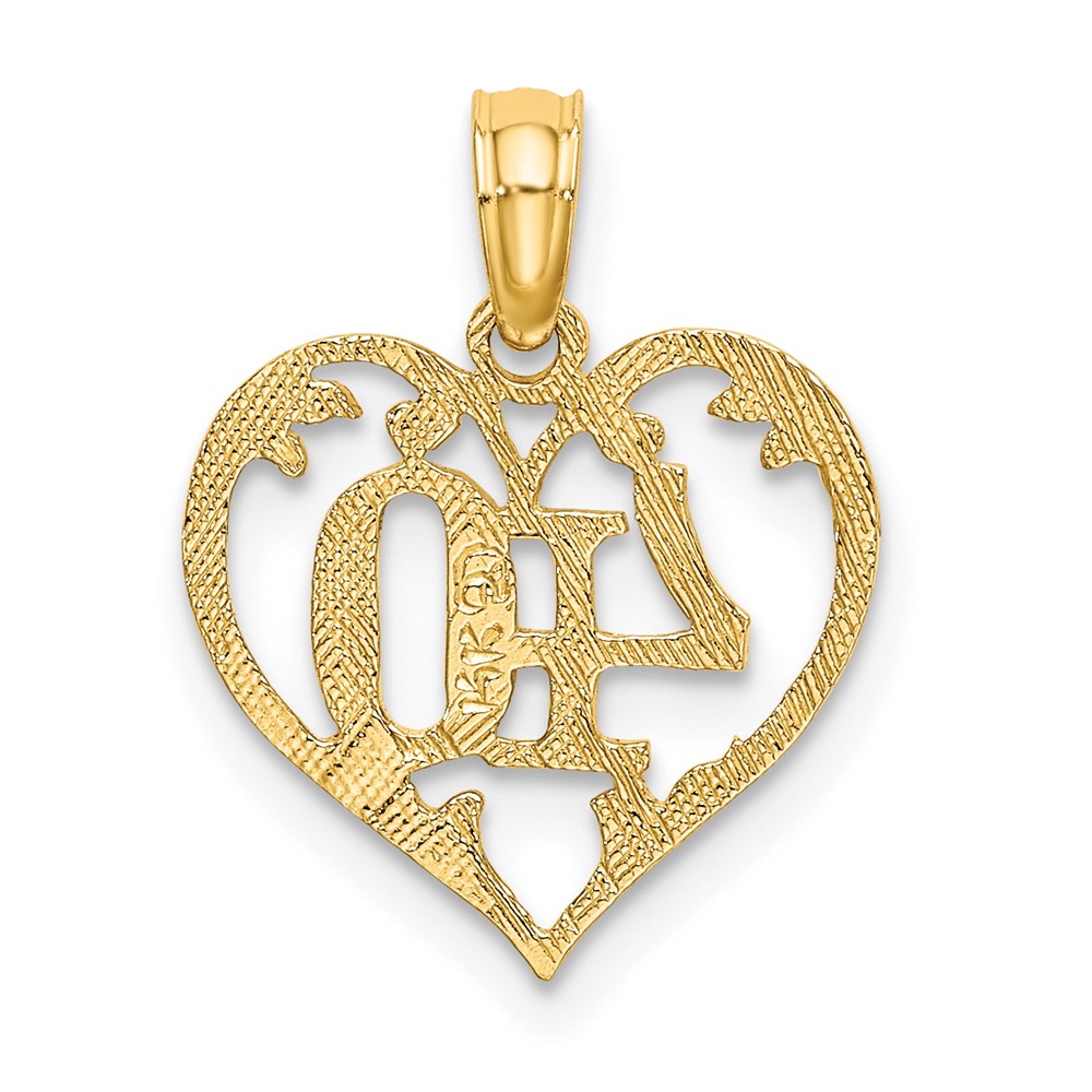 14K Yellow Gold 40 In Heart Charm