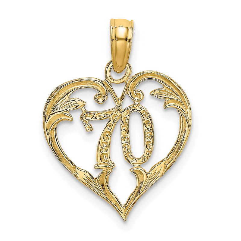 14K Yellow Gold 70 In Heart Charm
