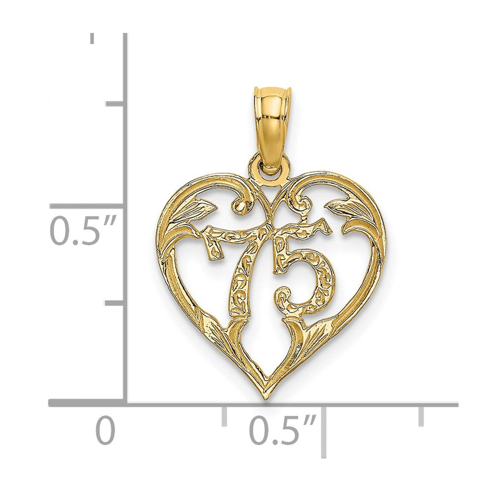 14K Yellow Gold 75 In Heart Charm