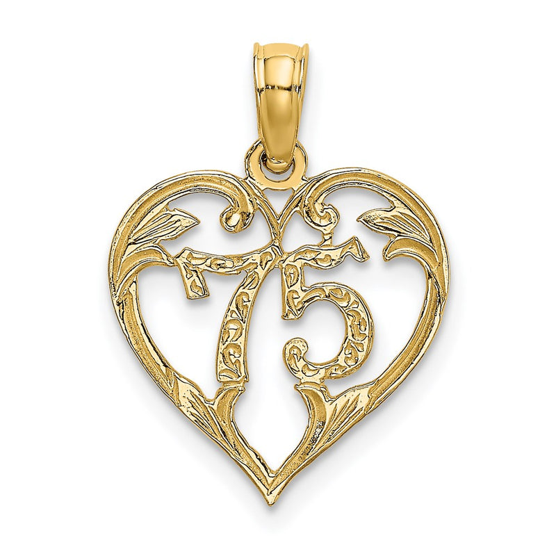 14K Yellow Gold 75 In Heart Charm