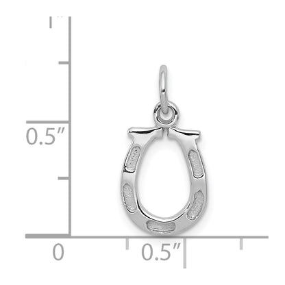14K White Gold Solid Polished Horseshoe Charm