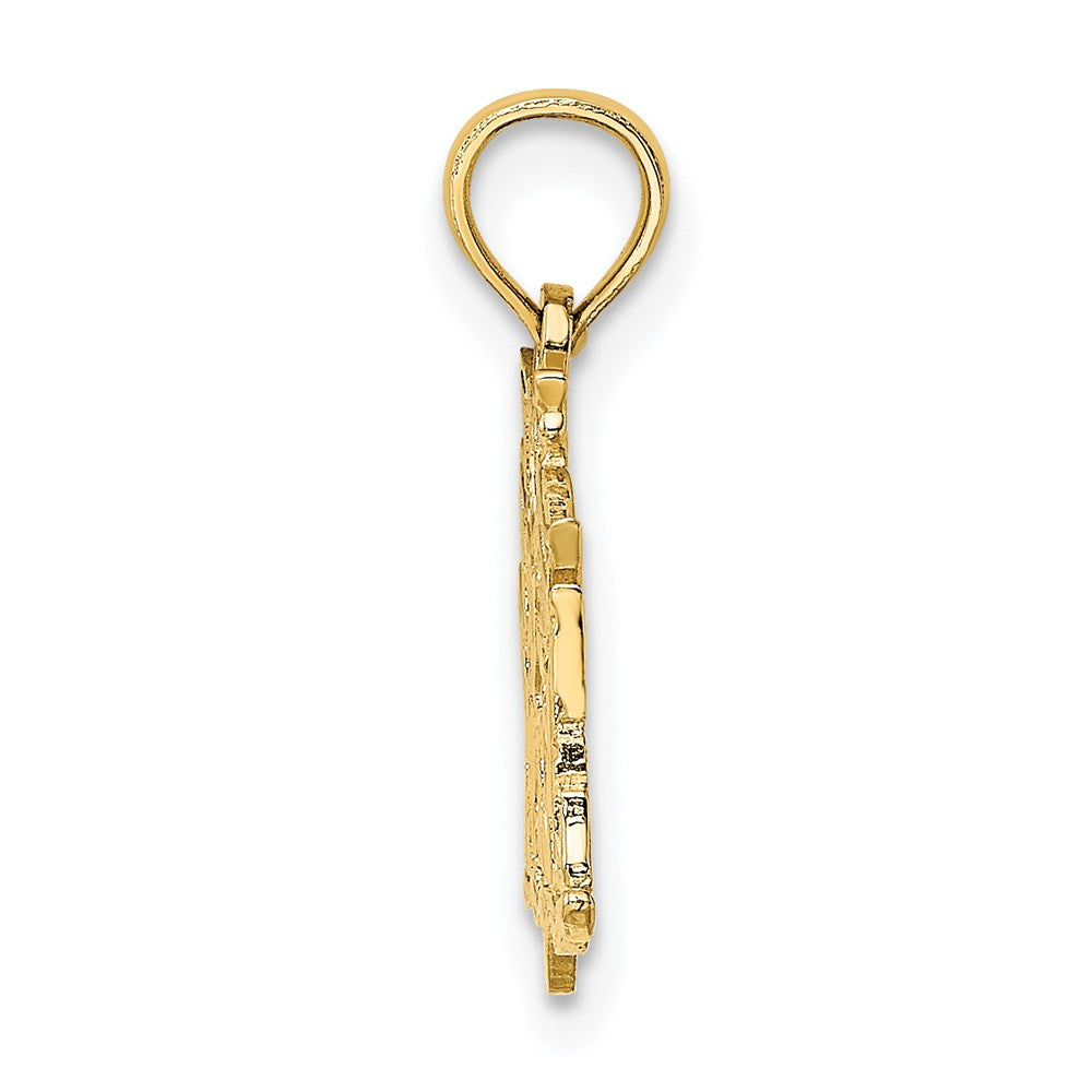 14K Yellow Gold I Love My Marine Pendant