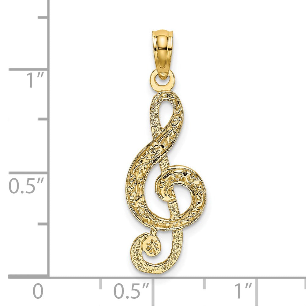 14K Yellow Gold Treble Clef Charm