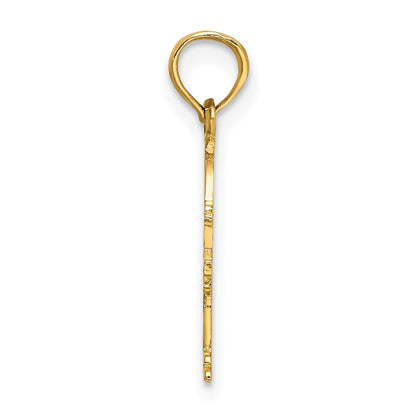 14K Yellow Gold Polished Engraved Fire Hydrant Charm