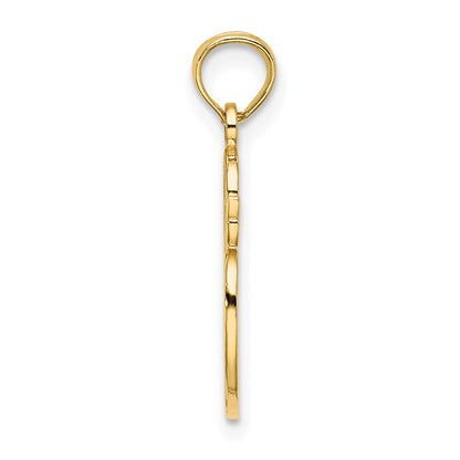 14K Yellow Gold Engraved Textured Painters Pallet Charm