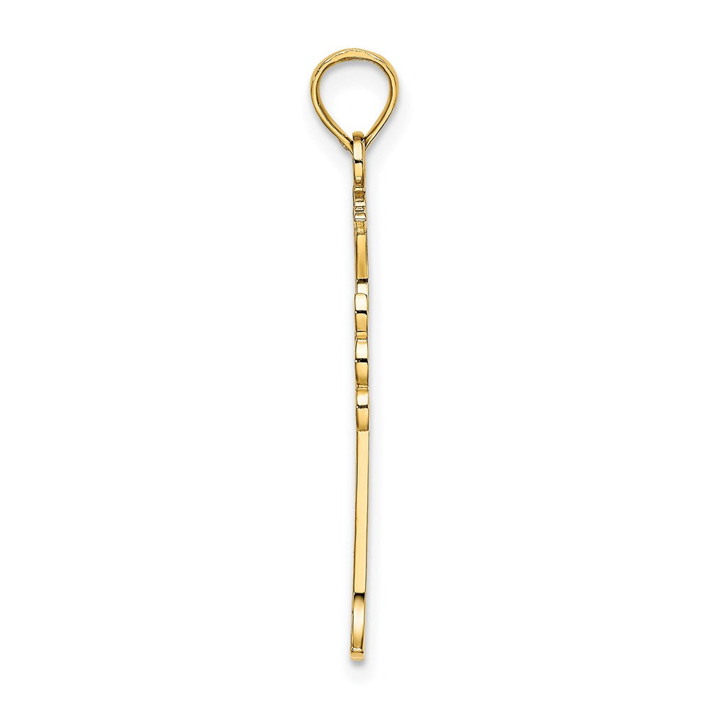 14K Yellow Gold Double Sided Engraved Cross Charm