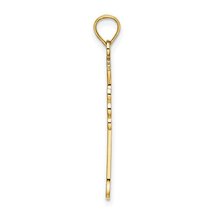 14K Yellow Gold Double Sided Engraved Cross Charm