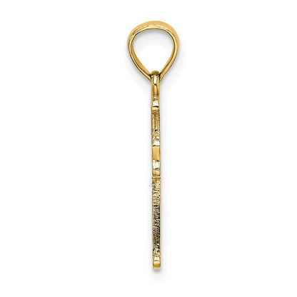 14K Yellow Gold 4-Leaf Clover Cross Charm