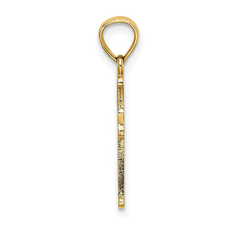 14K Yellow Gold 4-Leaf Clover Cross Charm
