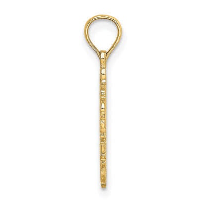 14K Yellow Gold Cut-Out Delicate Cross Charm