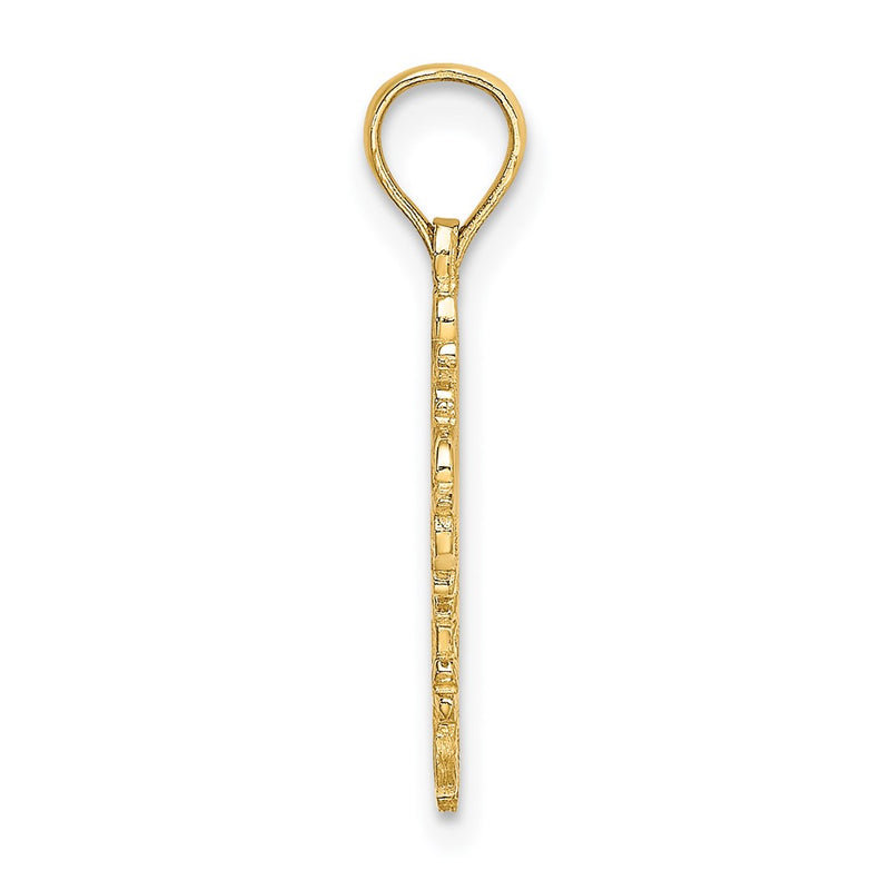 14K Yellow Gold Cut-Out Delicate Cross Charm