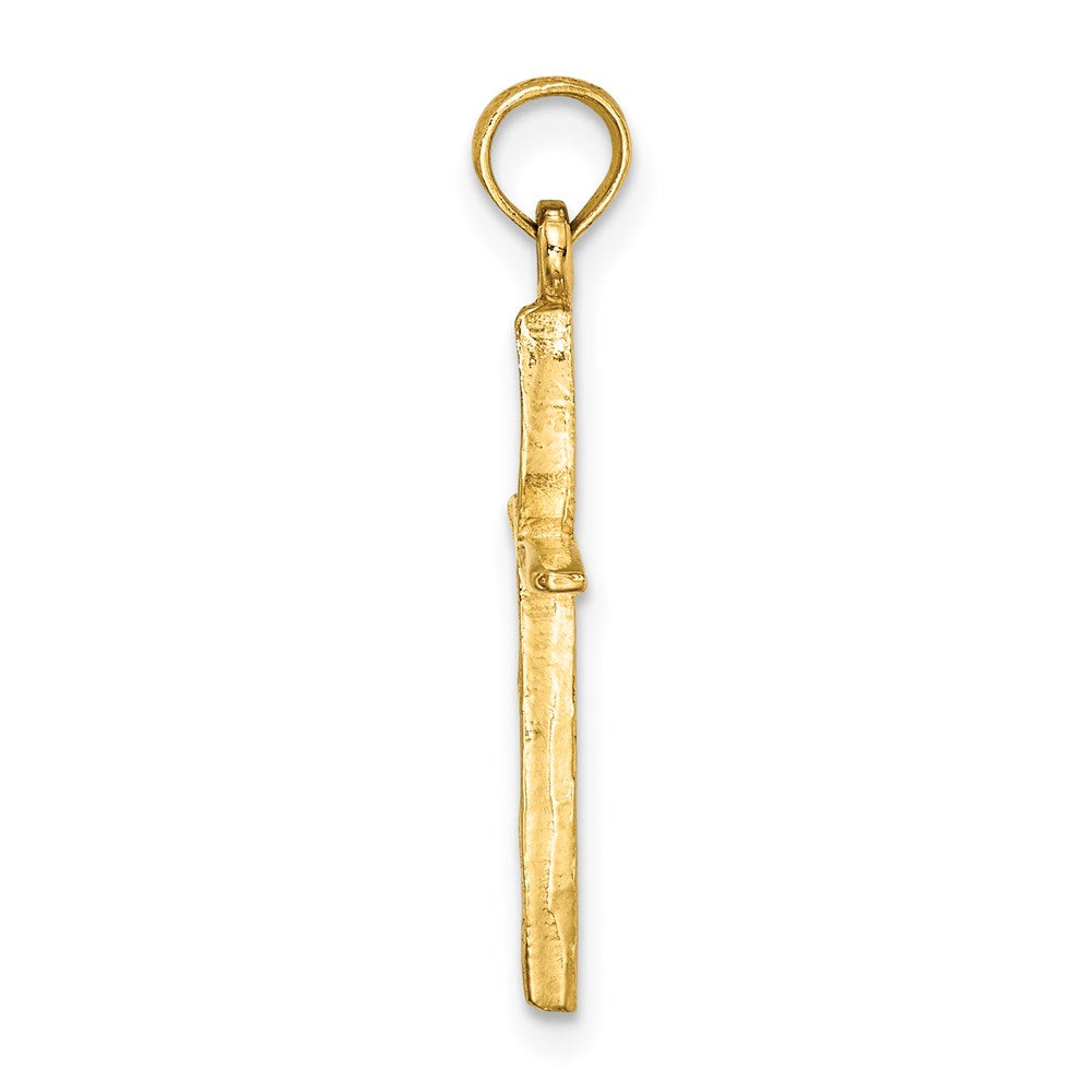 14K Yellow Gold D/C With Tapered Ends Cross Charm