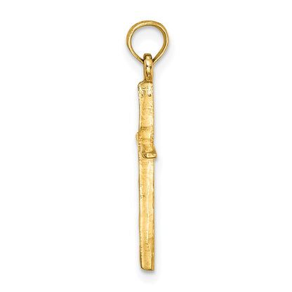 14K Yellow Gold D/C With Tapered Ends Cross Charm