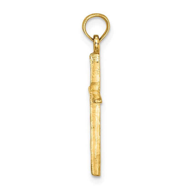 14K Yellow Gold D/C With Tapered Ends Cross Charm