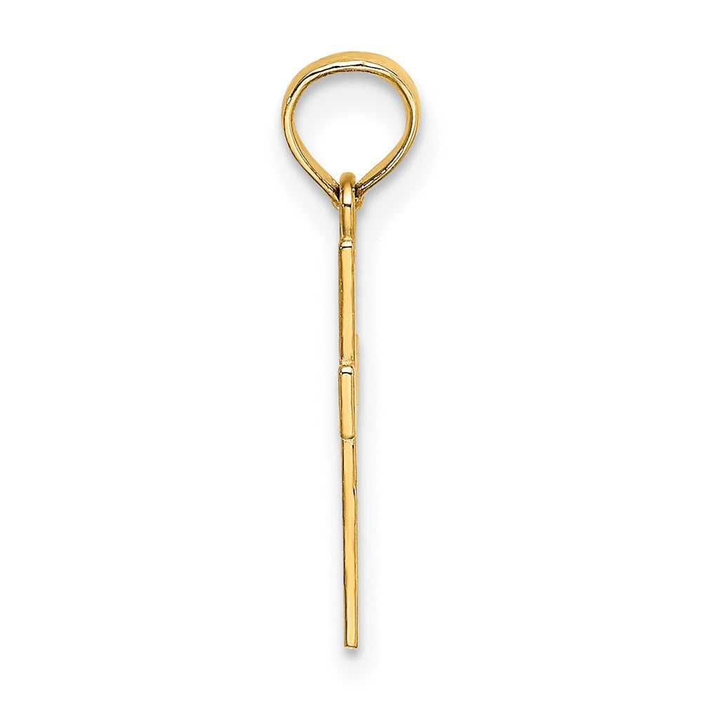 14K Yellow Gold Small Textured Cross Charm