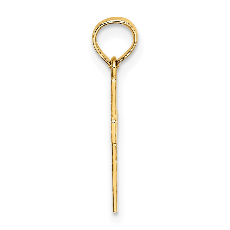 14K Yellow Gold Small Textured Cross Charm