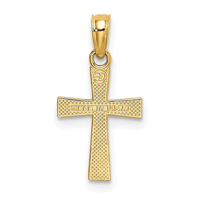 14K Yellow Gold Small Textured Cross Charm