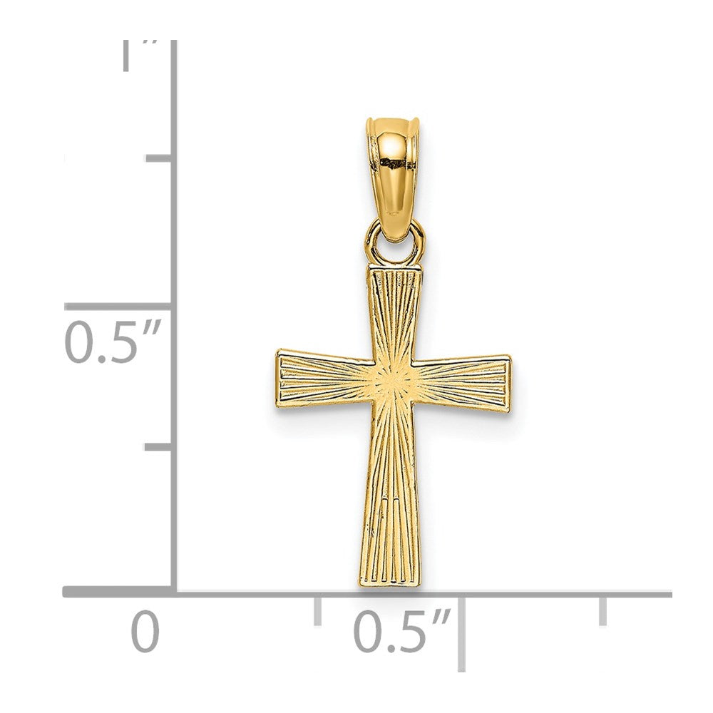 14K Yellow Gold Small Textured Cross Charm