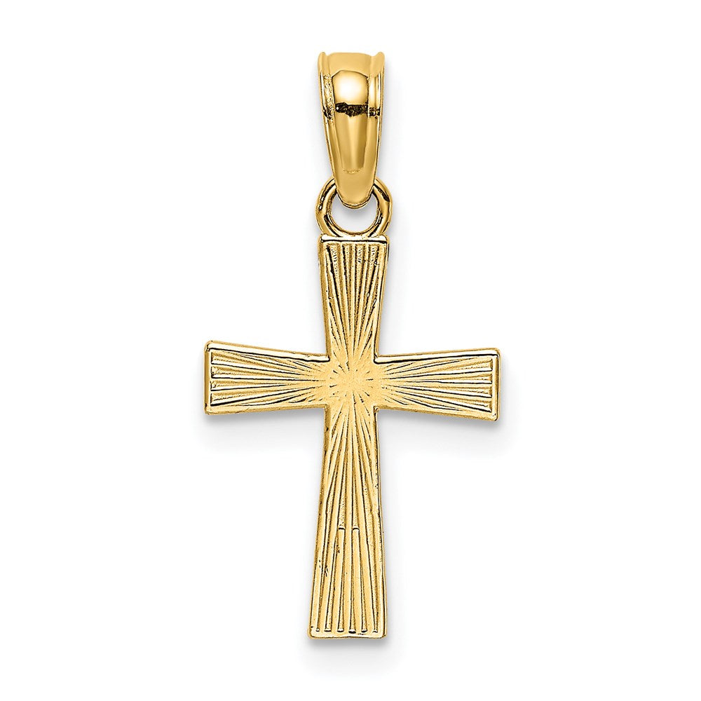 14K Yellow Gold Small Textured Cross Charm