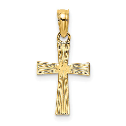 14K Yellow Gold Small Textured Cross Charm