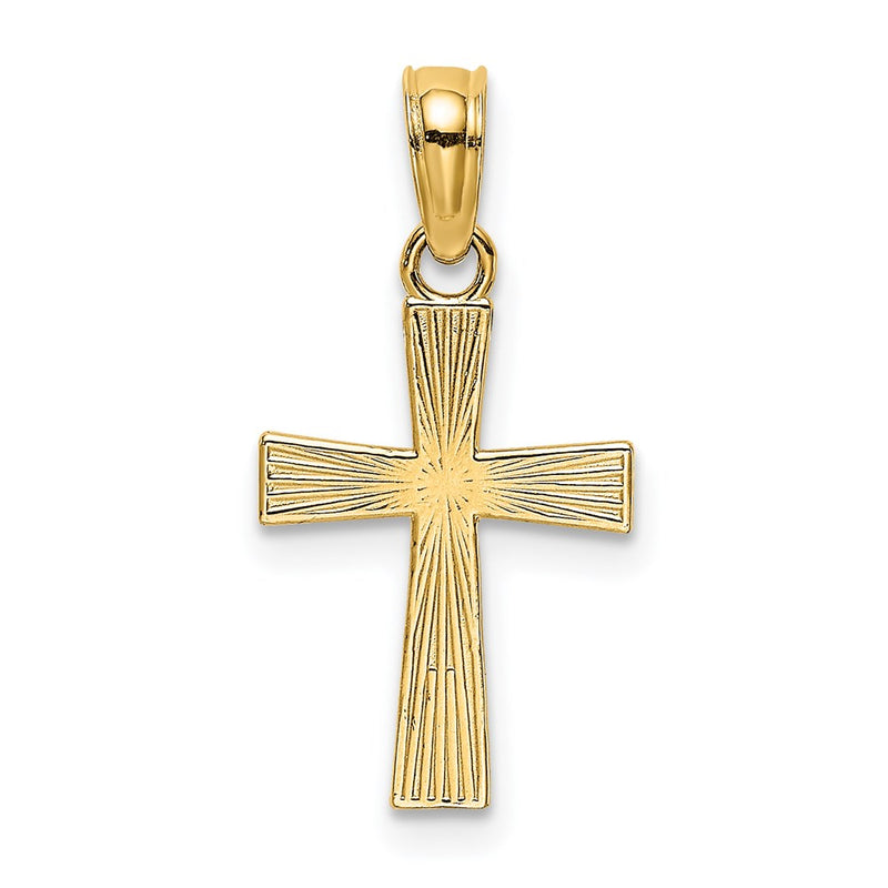 14K Yellow Gold Small Textured Cross Charm