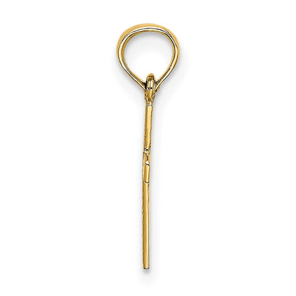 14K Yellow Gold Polished Mini Cross W/ Heart Charm