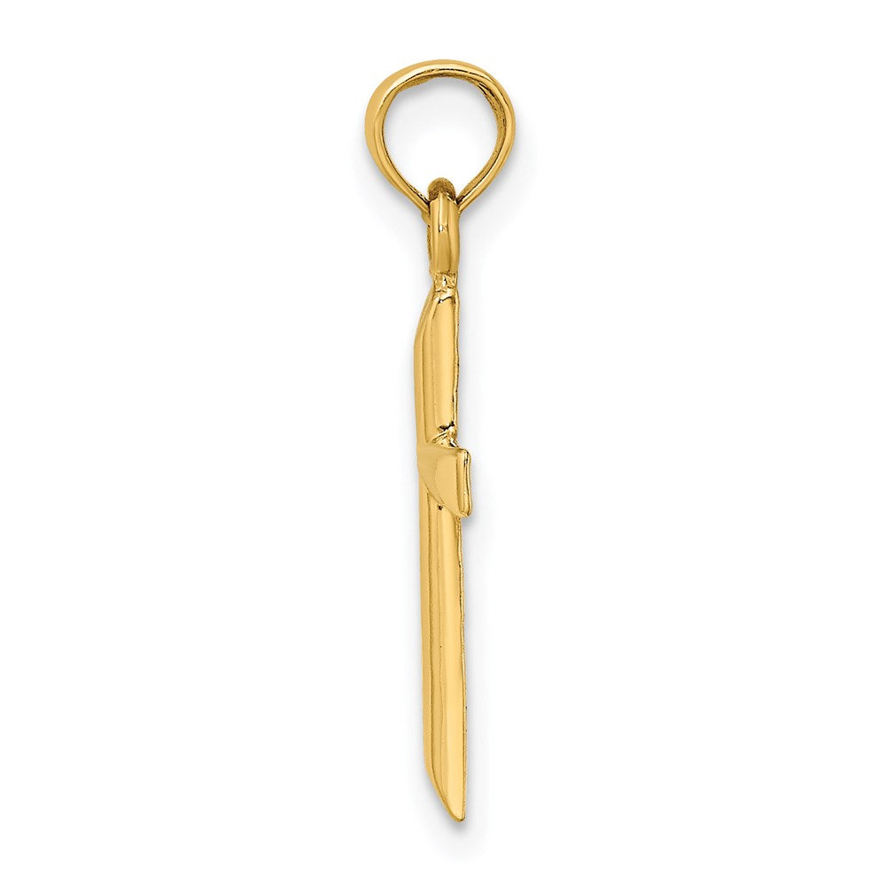 14K Yellow Gold Polished Cross Charm