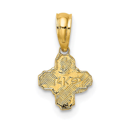 14K Yellow Gold Mini 4 Way Religious Medal