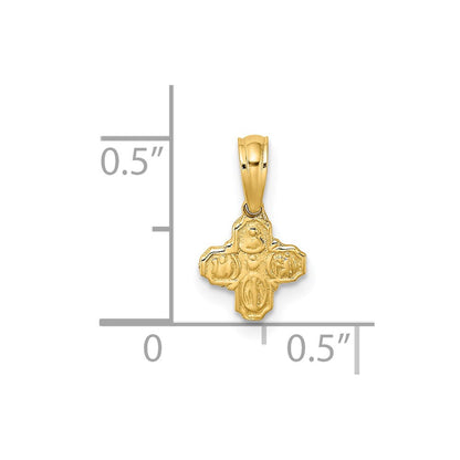 14K Yellow Gold Mini 4 Way Religious Medal