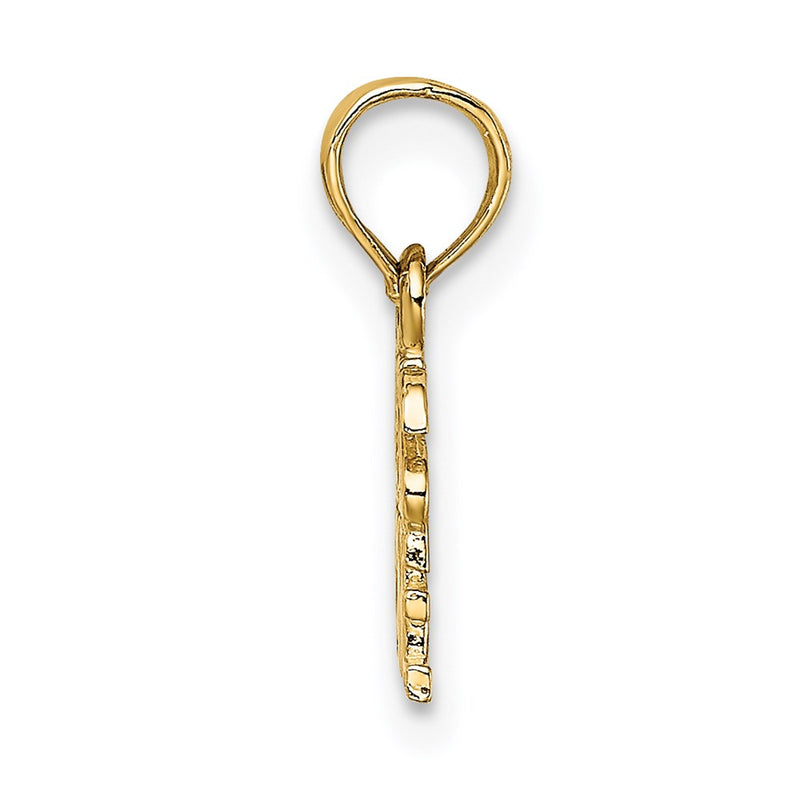 14K Yellow Gold Polished / Engraved Jesus Heart Me Charm