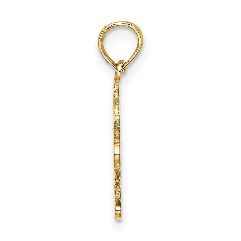 14K Yellow Gold Jesus W/ Cross And Heart Charm