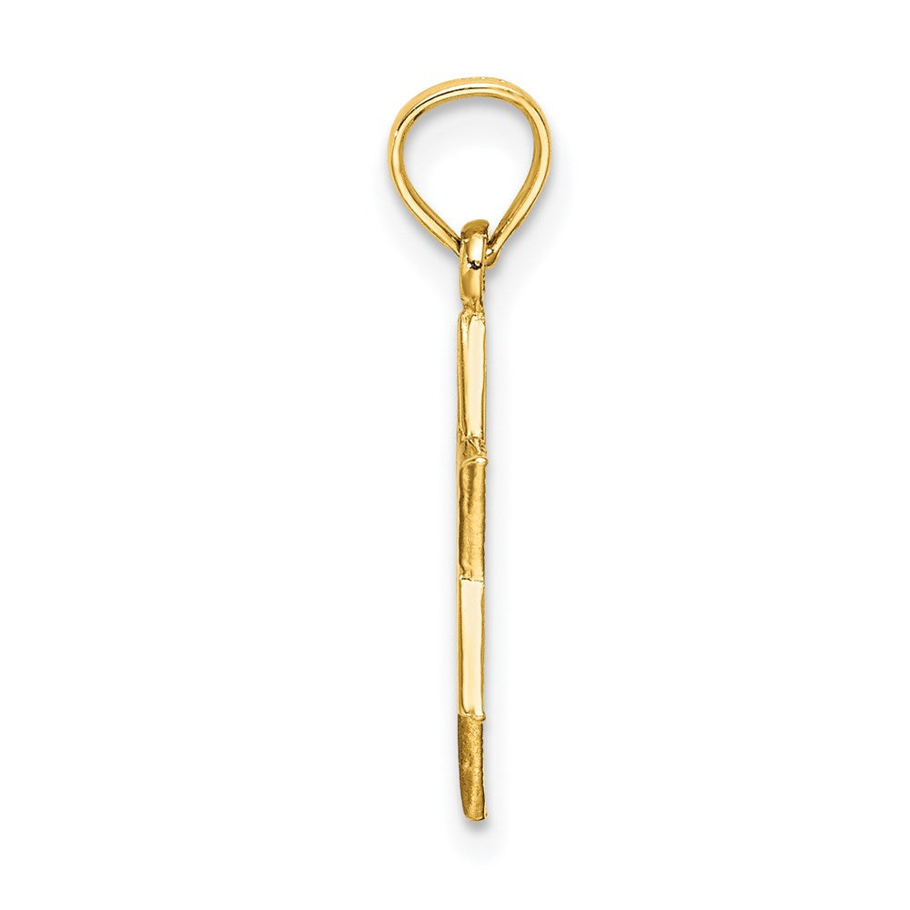 14K Yellow Gold Engraved Swirls Star Of David Charm