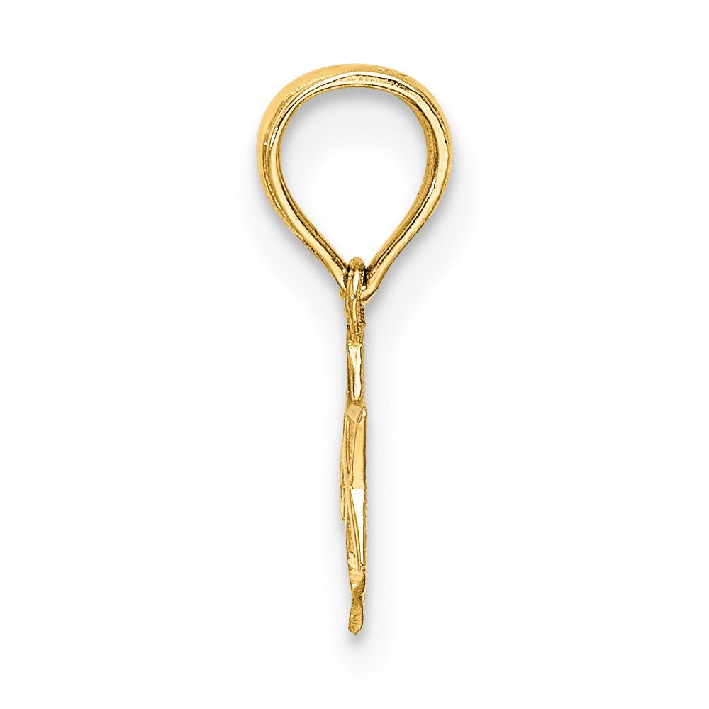 14K Yellow Gold Engraved Mini Star Of David Charm