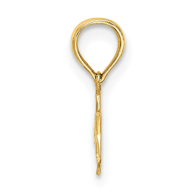 14K Yellow Gold Engraved Mini Star Of David Charm