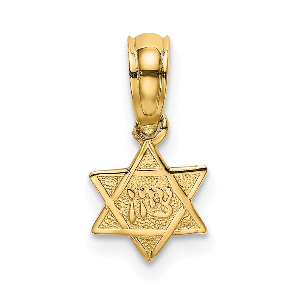 14K Yellow Gold Engraved Mini Star Of David Charm