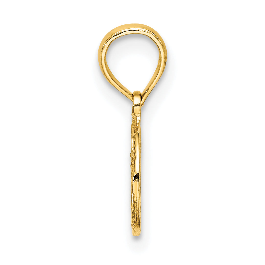 14K Yellow Gold Engraved Star Of David Charm