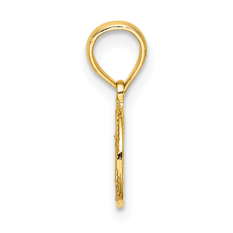 14K Yellow Gold Engraved Star Of David Charm