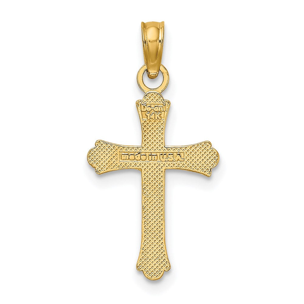 14K Yellow Gold 2-D Polished Cross Charm