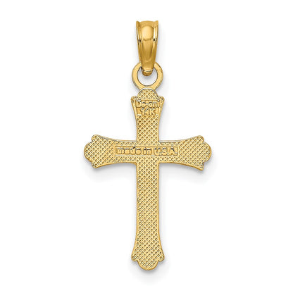 14K Yellow Gold 2-D Polished Cross Charm