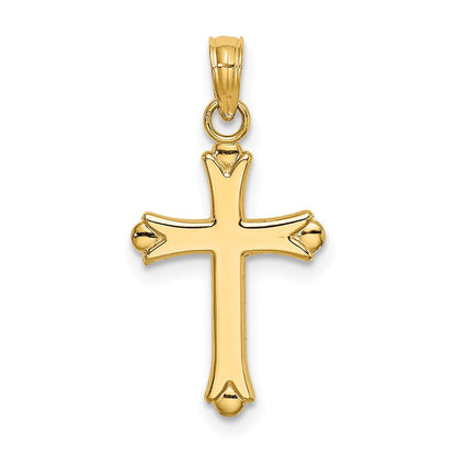 14K Yellow Gold 2-D Polished Cross Charm