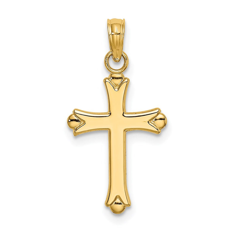 14K Yellow Gold 2-D Polished Cross Charm